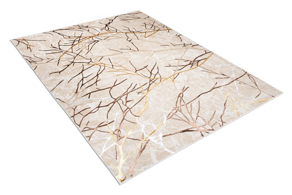 Tapis Golden Beige Or Marron Lignes