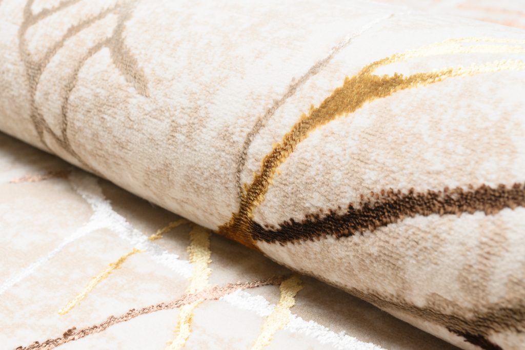 Tapis Golden Beige Or Marron Lignes