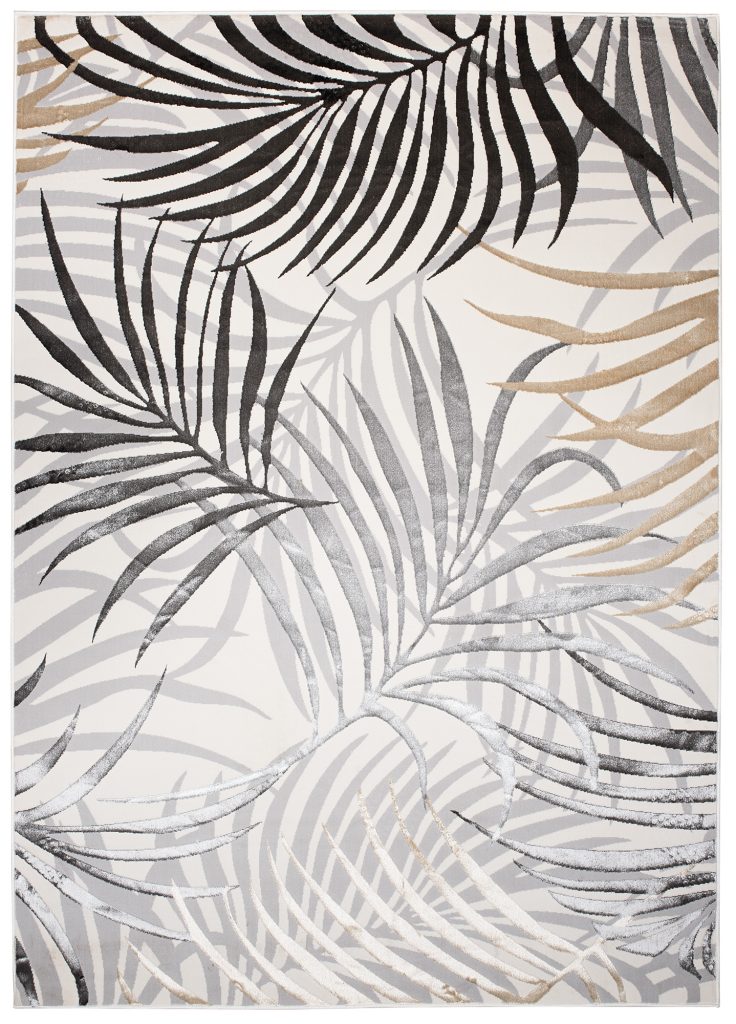 Tapis Golden Crème Gris Beige Feuilles