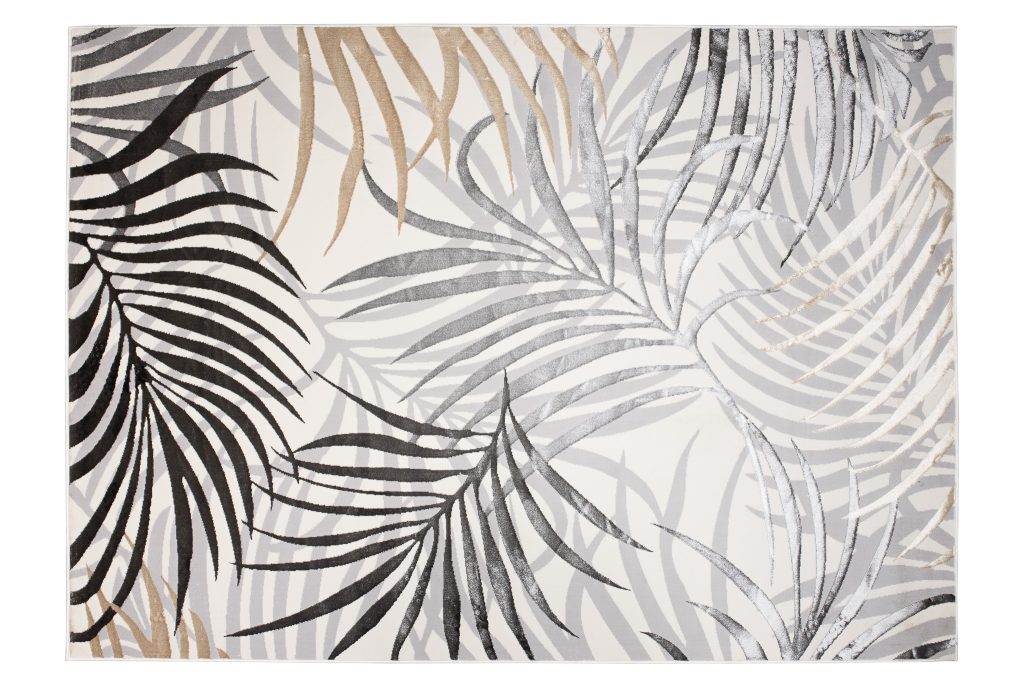 Tapis Golden Crème Gris Beige Feuilles