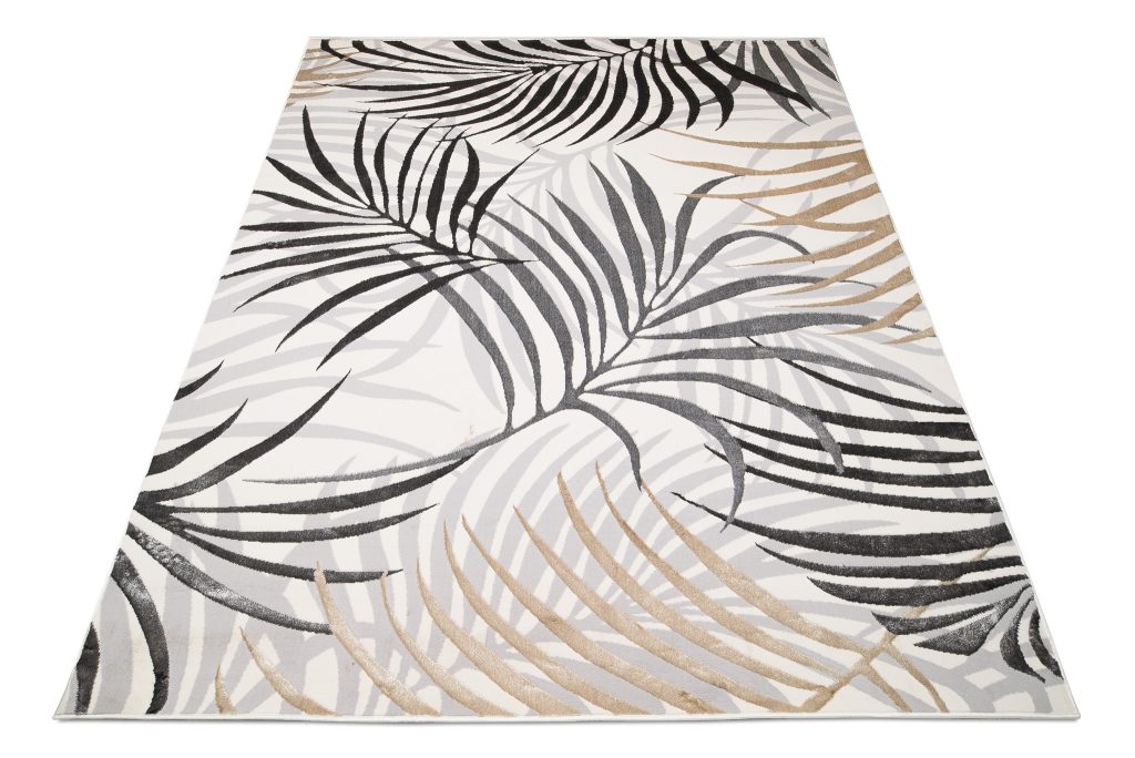 Tapis Golden Crème Gris Beige Feuilles