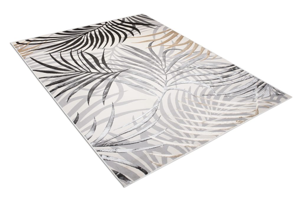 Tapis Golden Crème Gris Beige Feuilles