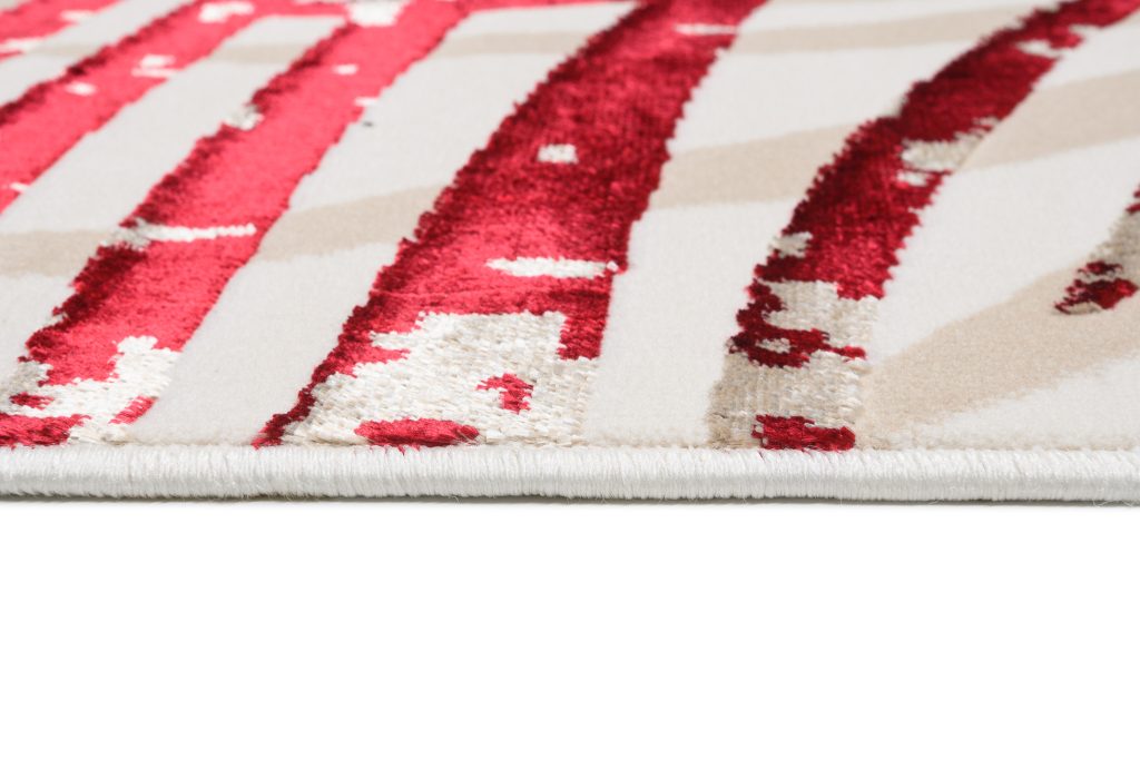 Tapis Golden Crème Beige Rouge Feuilles