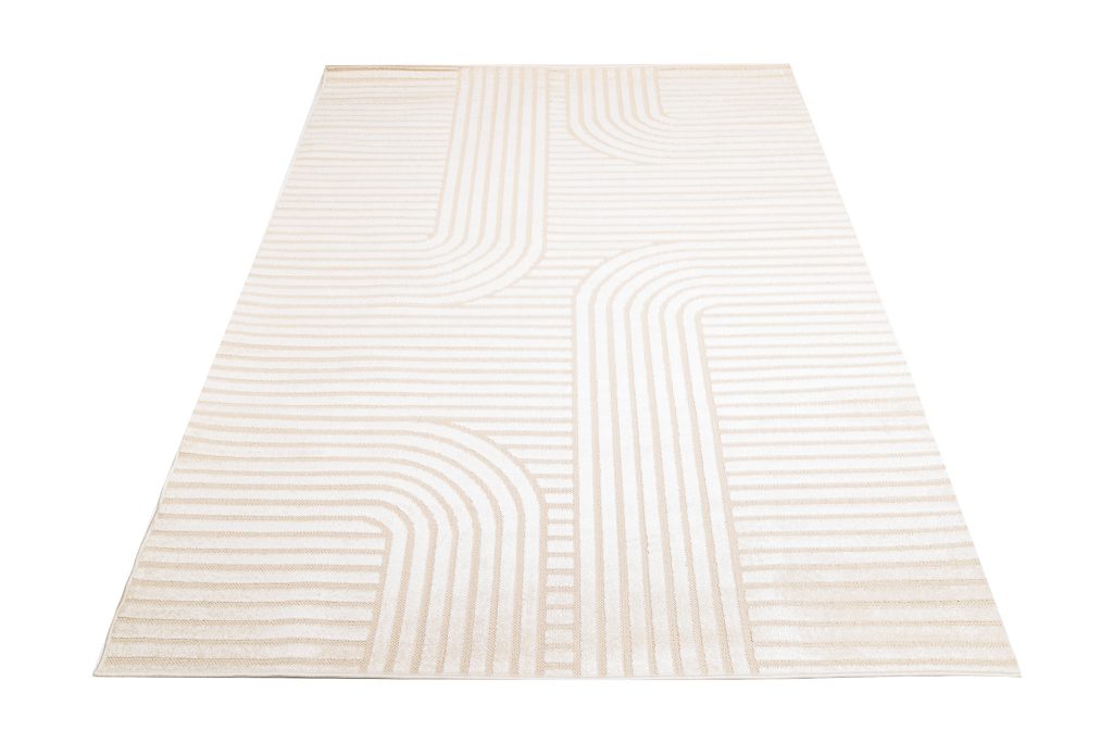 Tapis Extérieur Patio Crème Géométrique