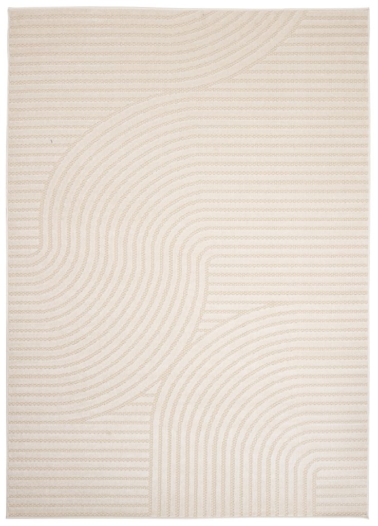 Tapis Extérieur Patio Crème Lignes