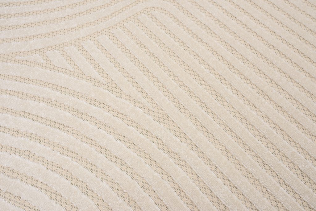 Tapis Extérieur Patio Crème Lignes
