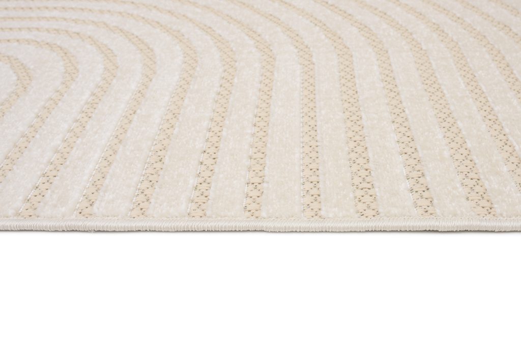 Tapis Extérieur Patio Crème Lignes