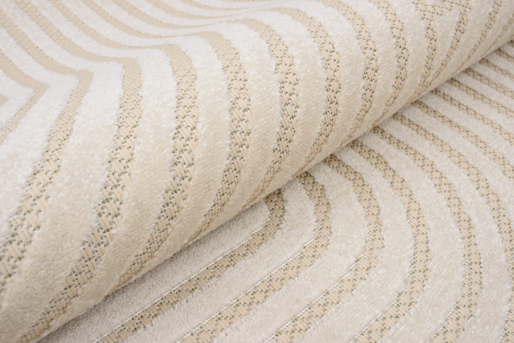 Tapis Extérieur Patio Crème Lignes