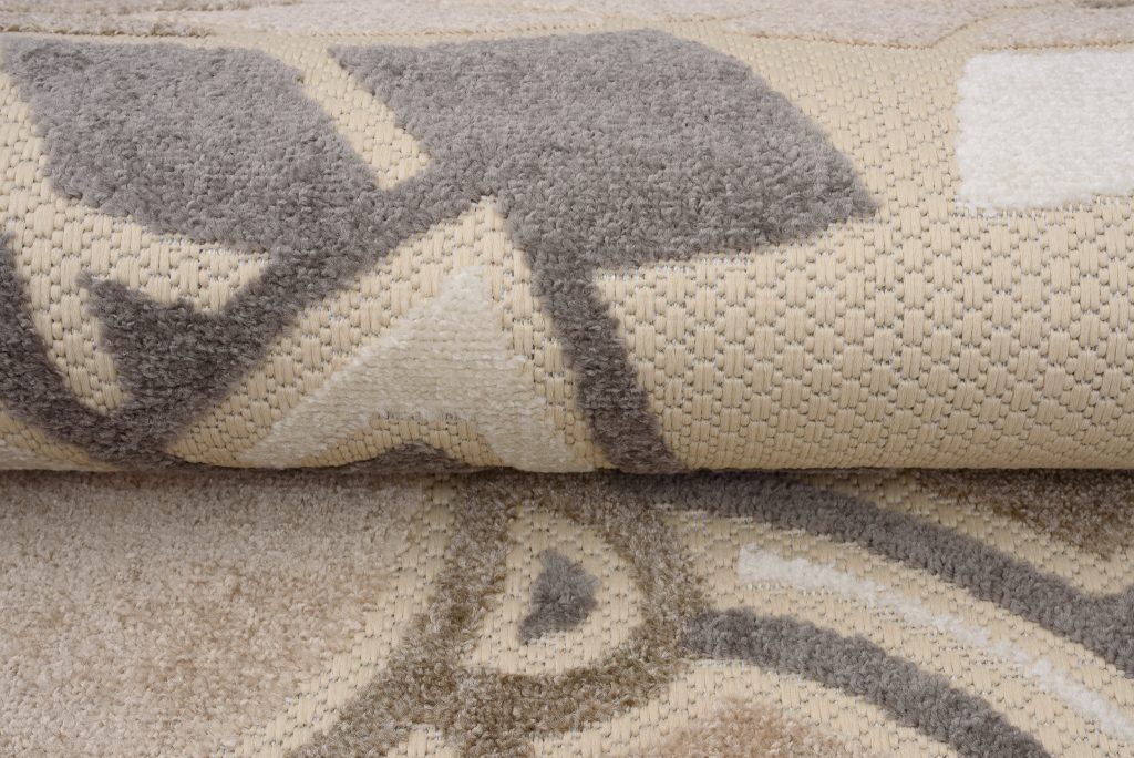Tapis Extérieur Patio Crème Gris Floral