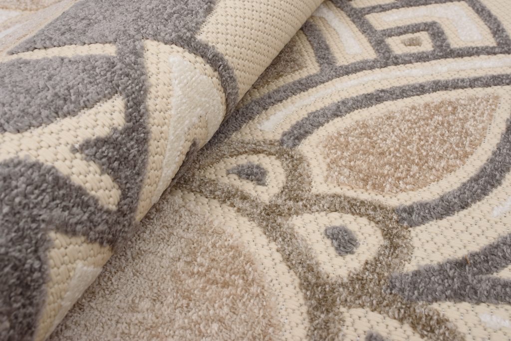 Tapis Extérieur Patio Crème Gris Floral