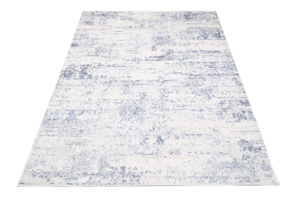 Tapis Sky Bleu Crème Abstrait Rayures
