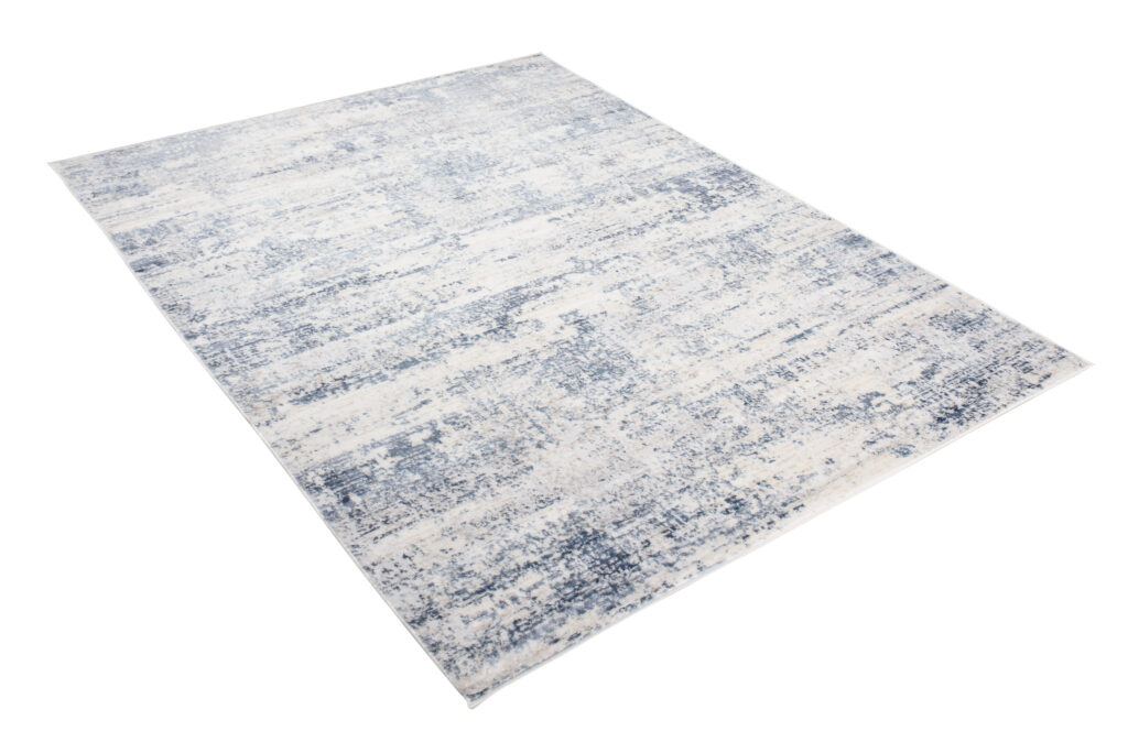 Tapis Sky Bleu Crème Abstrait Rayures