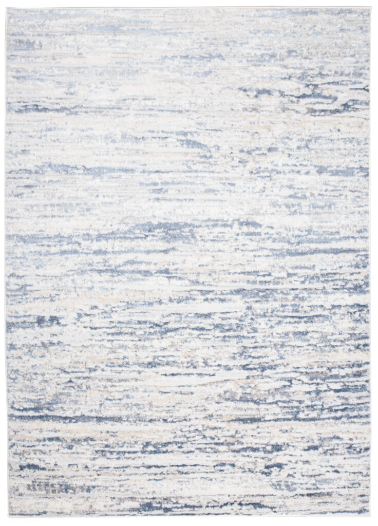 Tapis Sky Bleu Crème Moderne Rayé