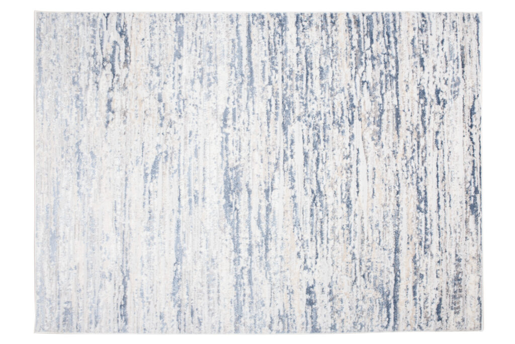 Tapis Sky Bleu Crème Moderne Rayé