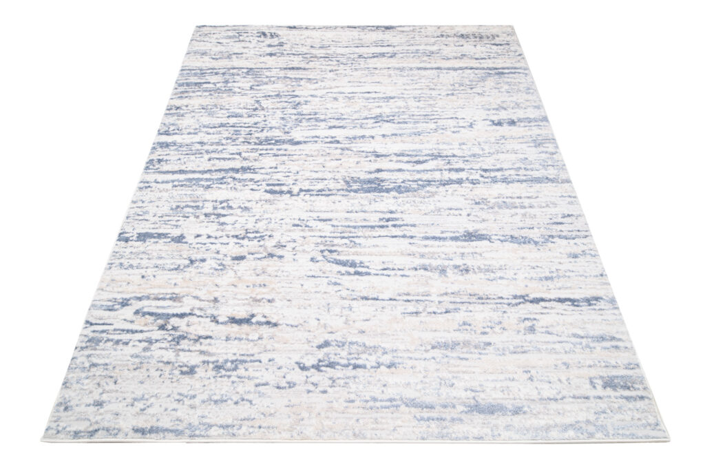 Tapis Sky Bleu Crème Moderne Rayé