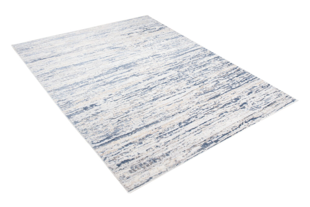 Tapis Sky Bleu Crème Moderne Rayé