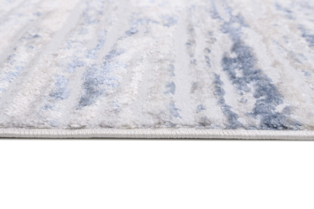 Tapis Sky Bleu Crème Moderne Rayé
