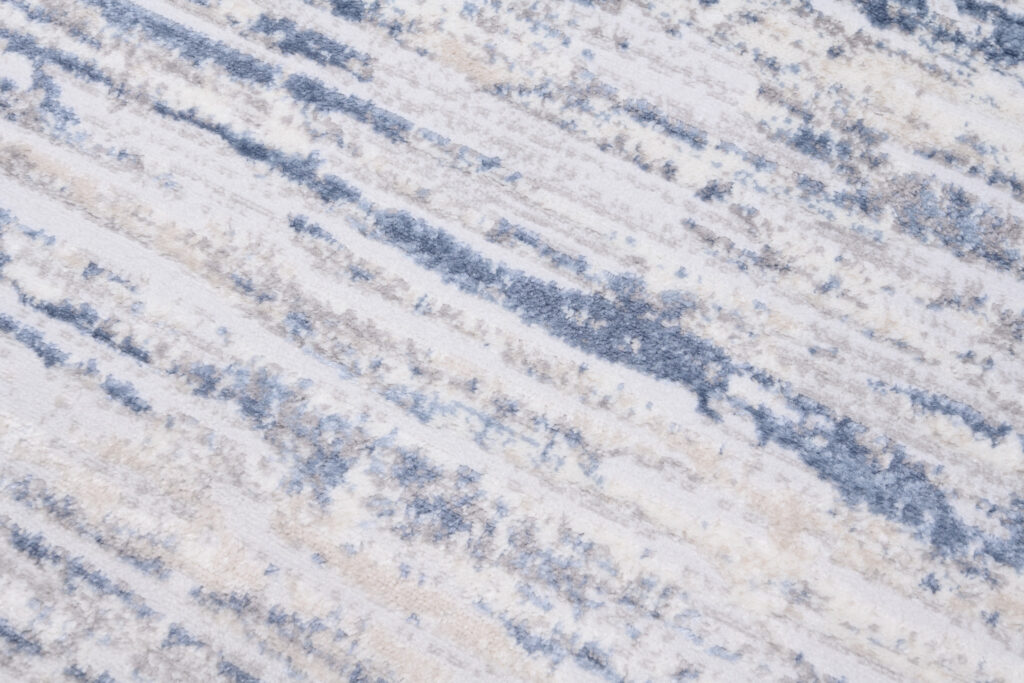 Tapis Sky Bleu Crème Moderne Rayé