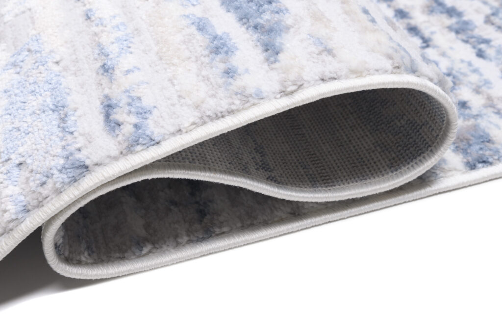 Tapis Sky Bleu Crème Moderne Rayé