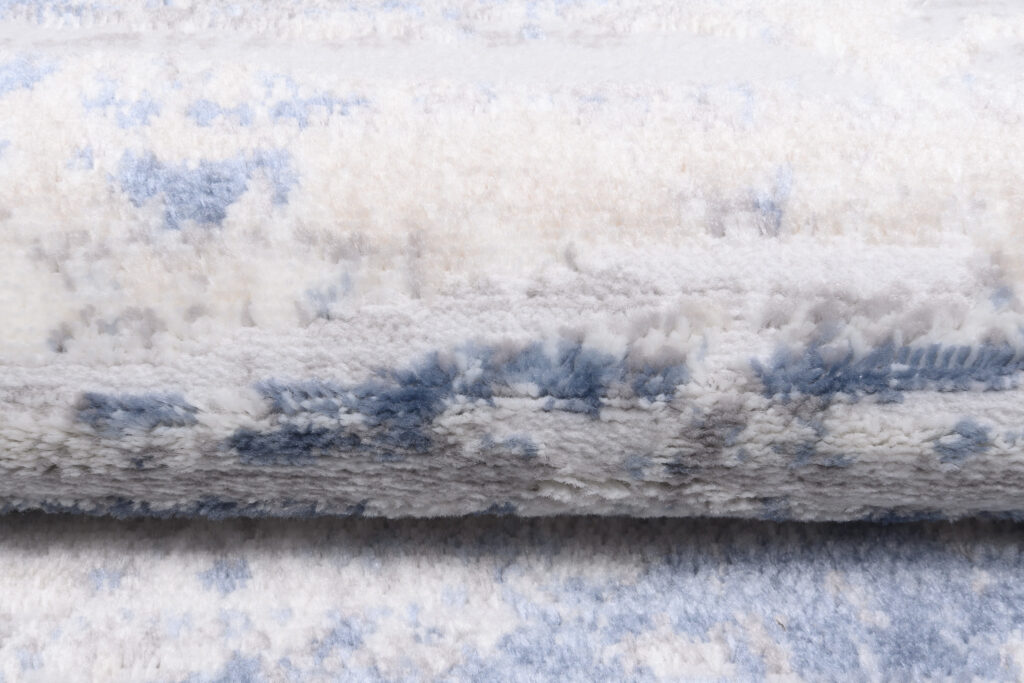 Tapis Sky Bleu Crème Moderne Rayé