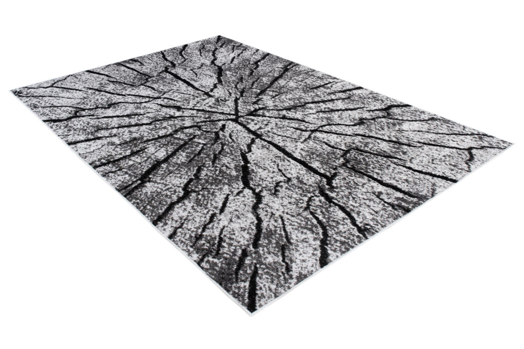 Tapis Luxury Gris Noir Bois Lignes