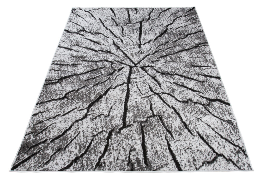 Tapis Luxury Gris Noir Bois Lignes