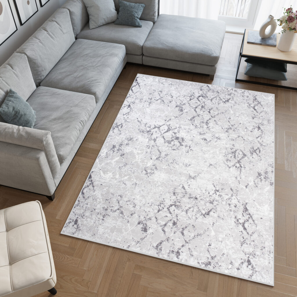 Tapis Sky Gris Géométrique Losanges