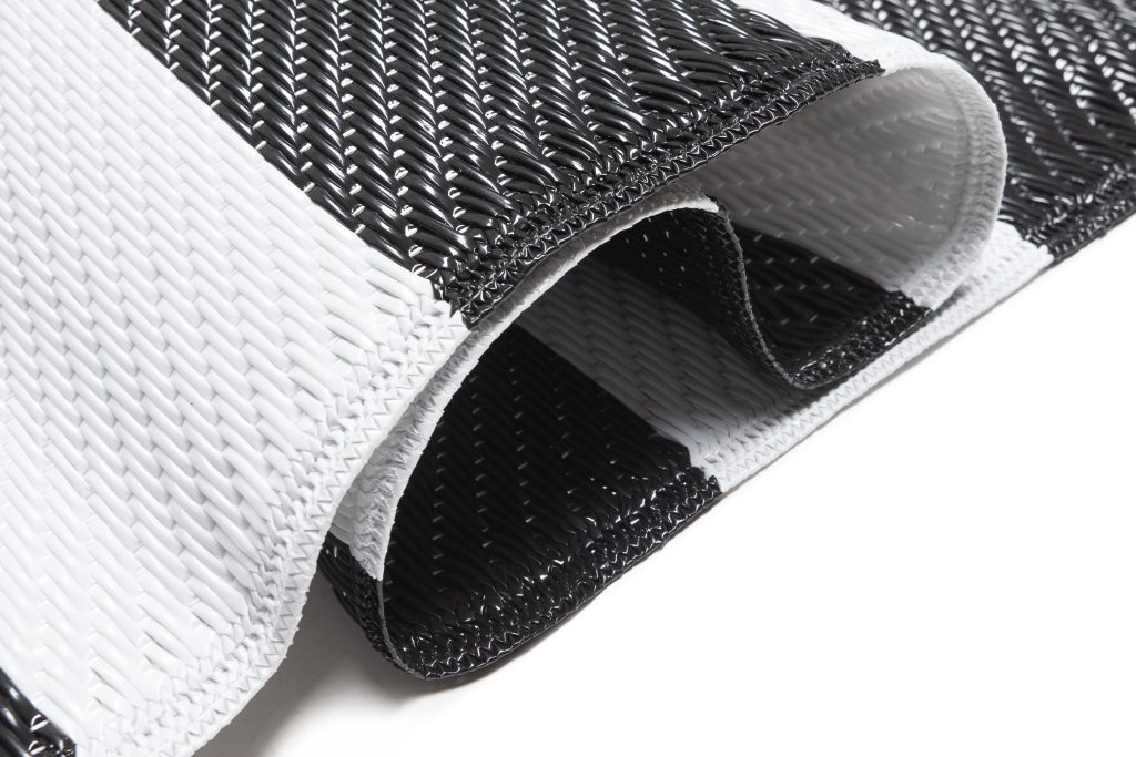 Tapis Ibiza Extérieur Réversible Imperméable Noir Blanc Rayé