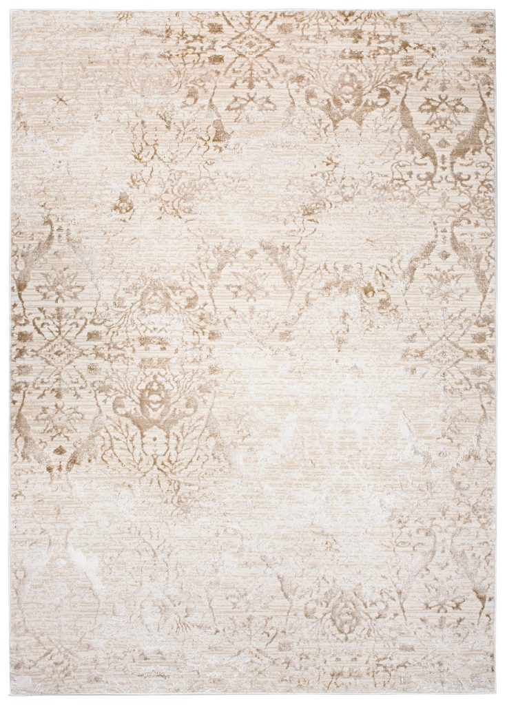Tapis Hera Crème Beige Ornamental Vintage Effet 3D