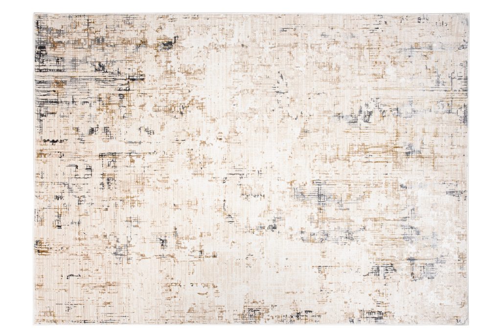 Tapis Hera Beige Crème Gris Abstrait Rayé Effet 3D