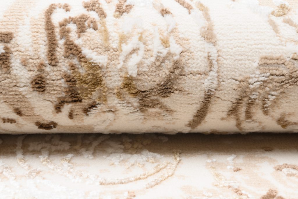 Tapis Hera Vintage Beige Crème Moucheté Effet 3D