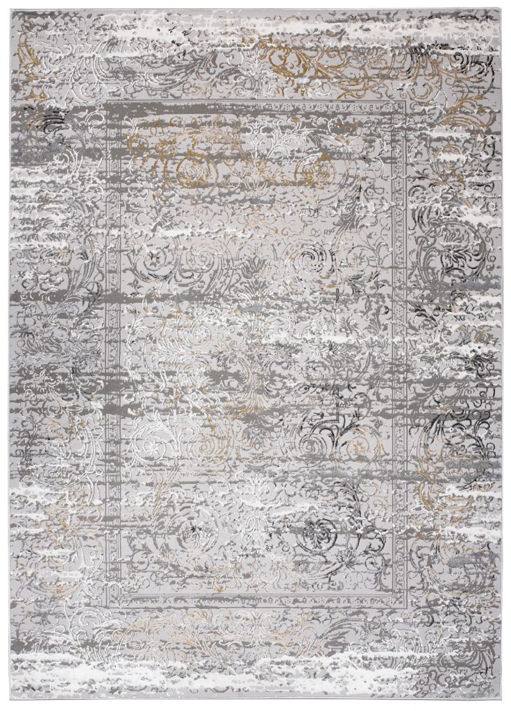 Tapis Hera Gris Crème Beige Moucheté Effet 3D