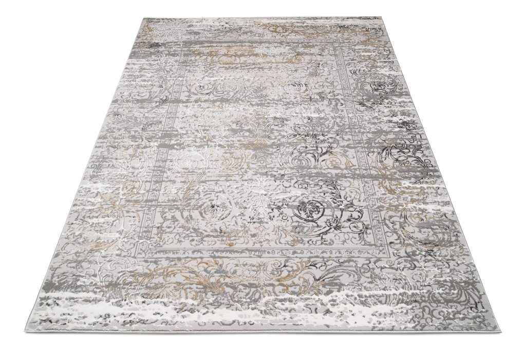 Tapis Hera Gris Crème Beige Moucheté Effet 3D