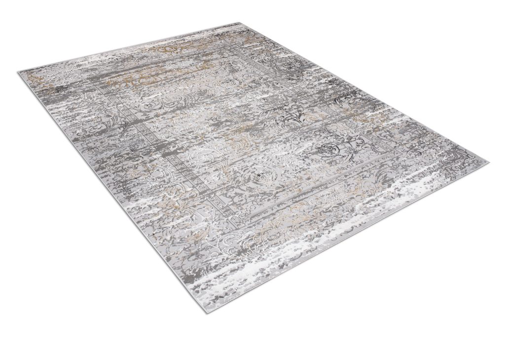 Tapis Hera Gris Crème Beige Moucheté Effet 3D