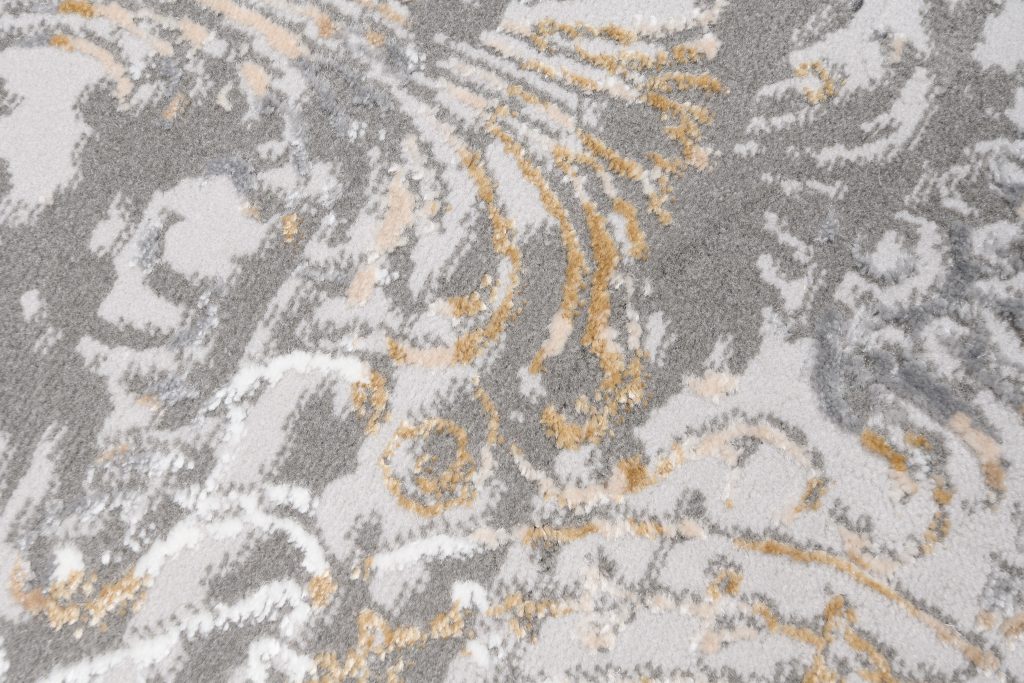 Tapis Hera Gris Crème Beige Moucheté Effet 3D