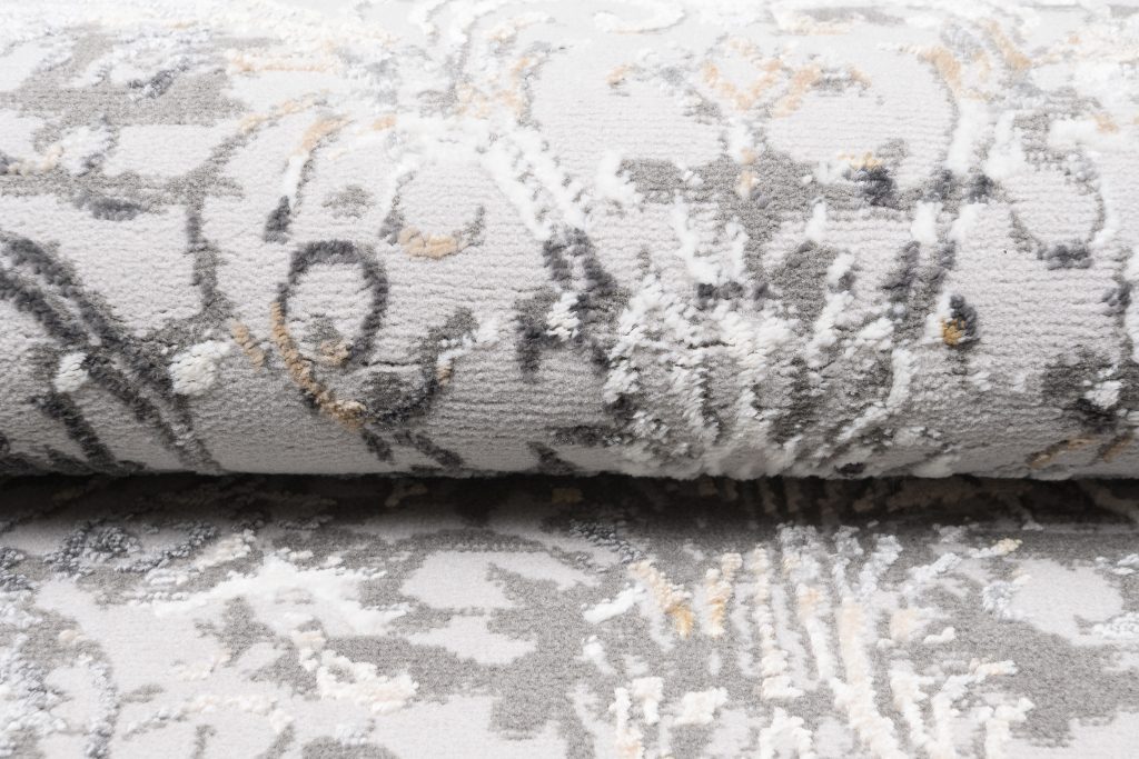 Tapis Hera Gris Crème Beige Moucheté Effet 3D