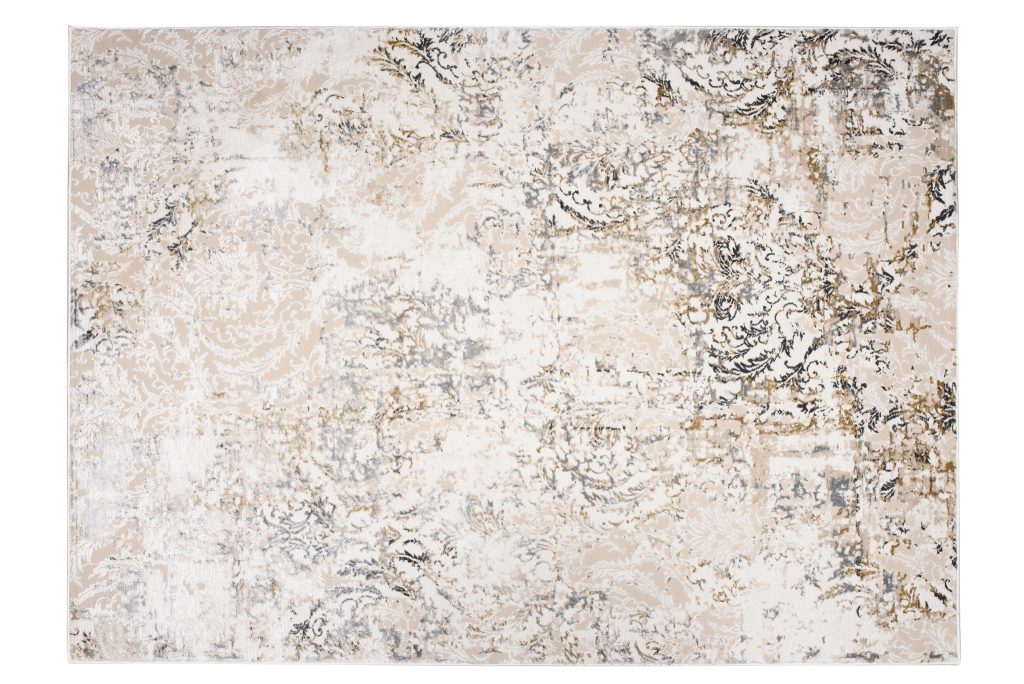 Tapis Hera Crème Beige Gris Ornamental Effet 3D