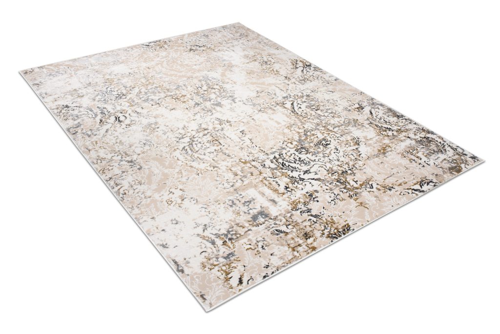 Tapis Hera Crème Beige Gris Ornamental Effet 3D