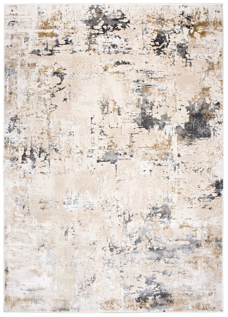 Tapis Hera Crème Beige Foncé Gris Moucheté Effet 3D
