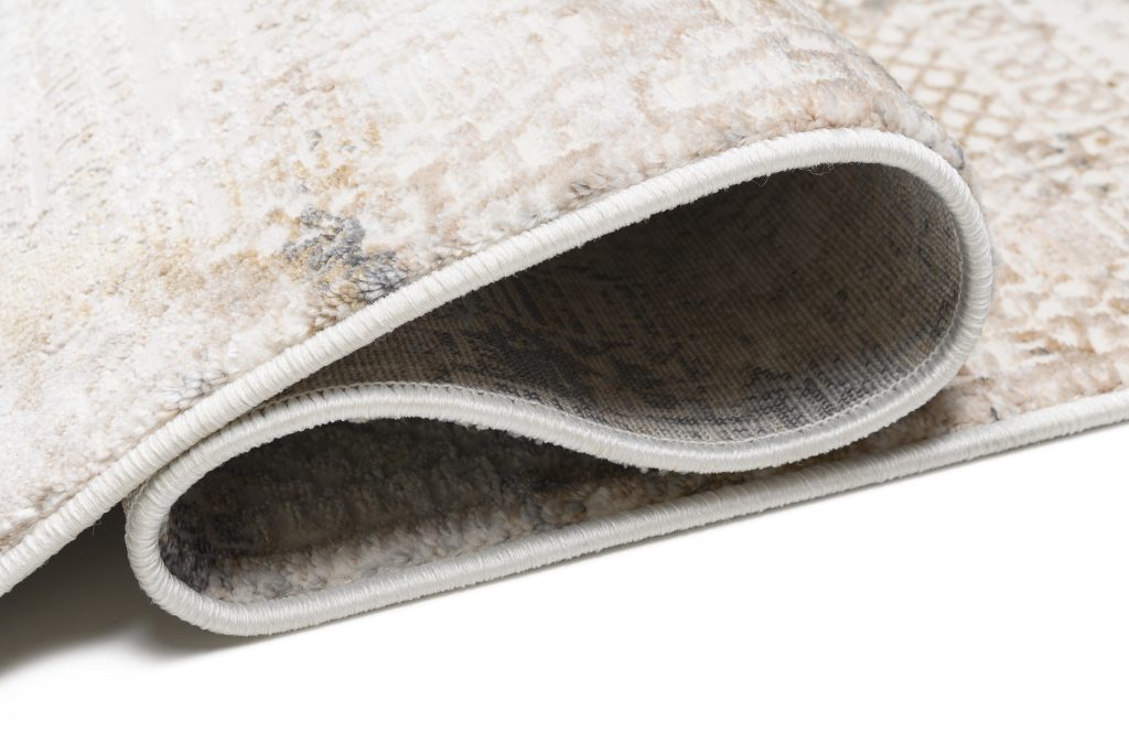 Tapis Hera Crème Beige Gris Ethnique Effet 3D