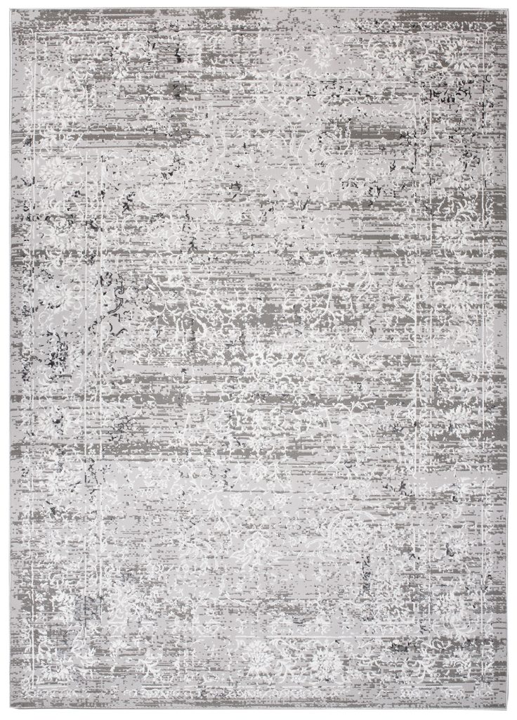 Tapis Hera Gris Foncé Crème Ornamental Effet 3D