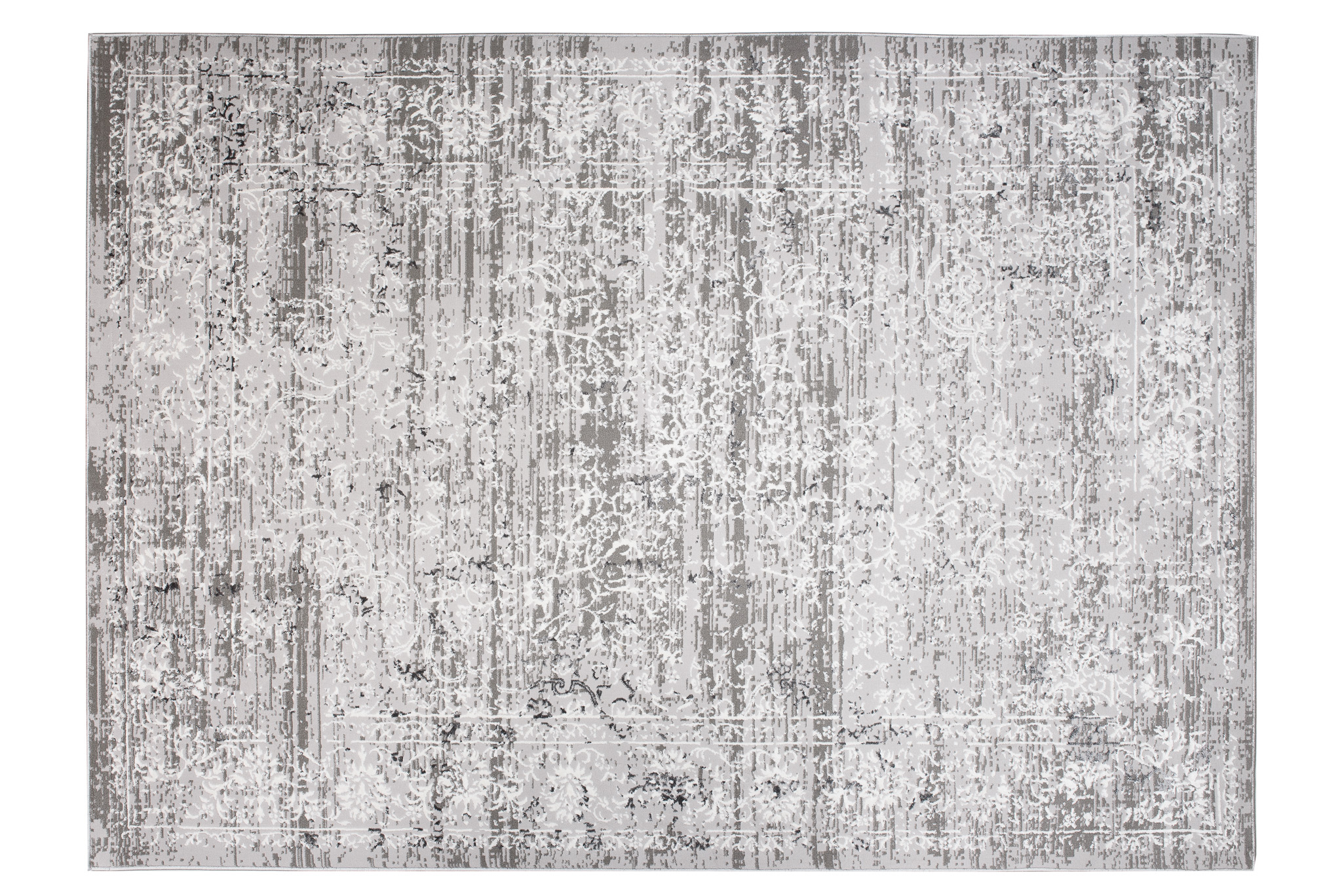 Tapis Hera Gris Foncé Crème Ornamental Effet 3D