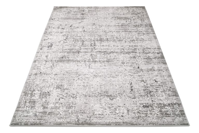 Tapis Hera Gris Foncé Crème Ornamental Effet 3D