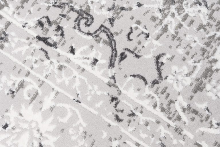 Tapis Hera Gris Foncé Crème Ornamental Effet 3D