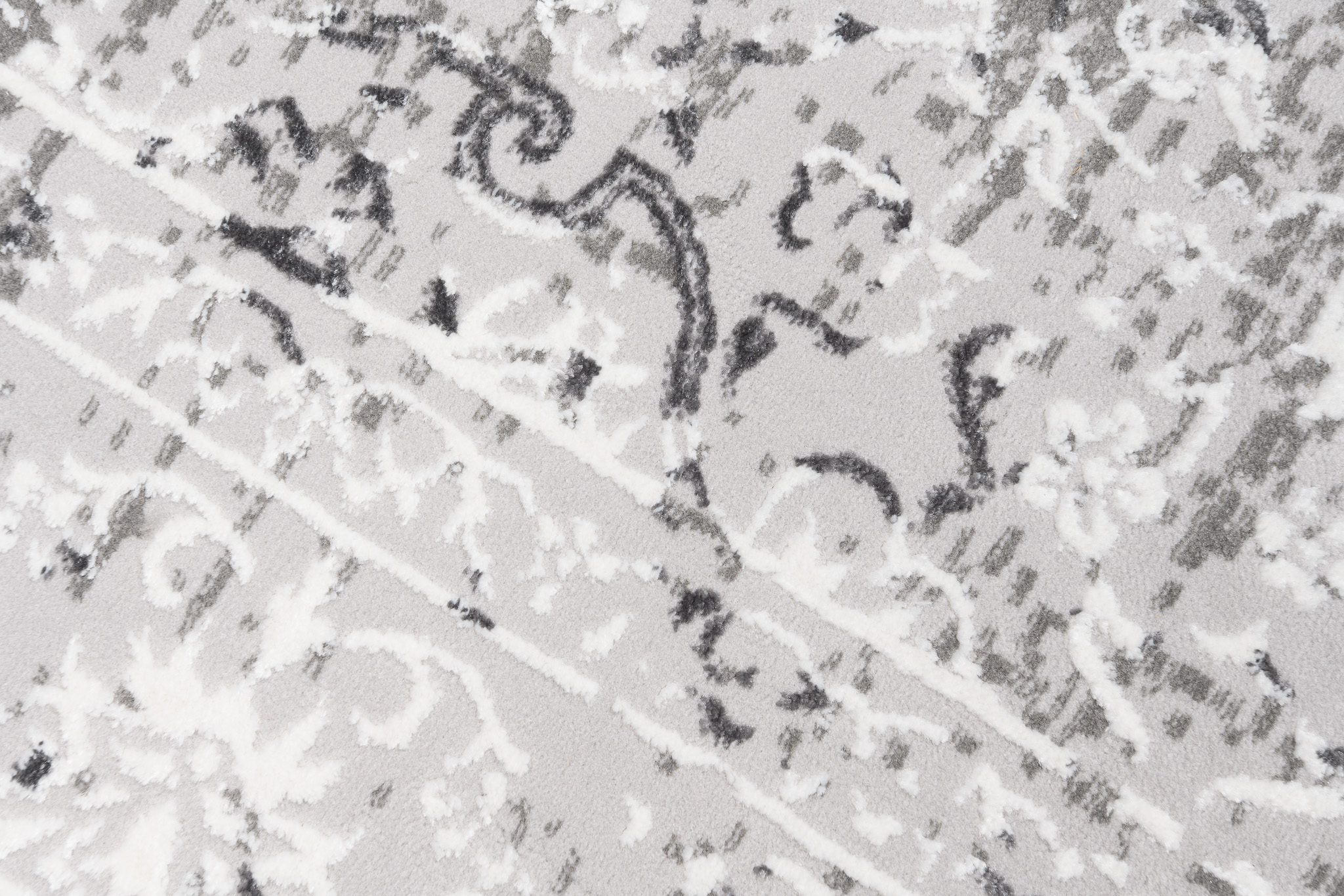 Tapis Hera Gris Foncé Crème Ornamental Effet 3D