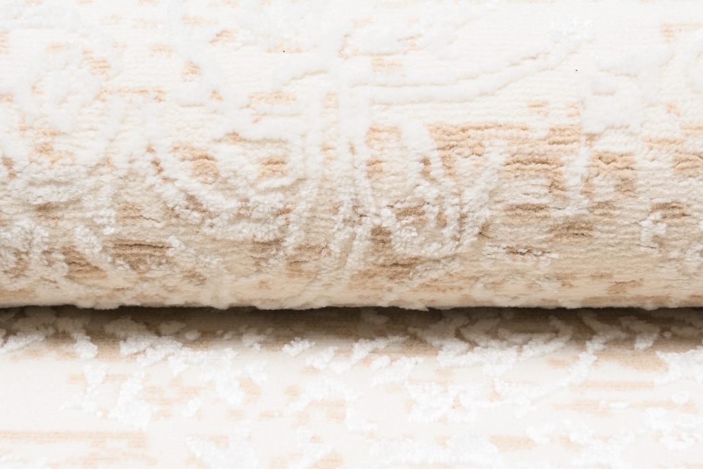 Tapis Hera Crème Beige Clair Ornamental Effet 3D