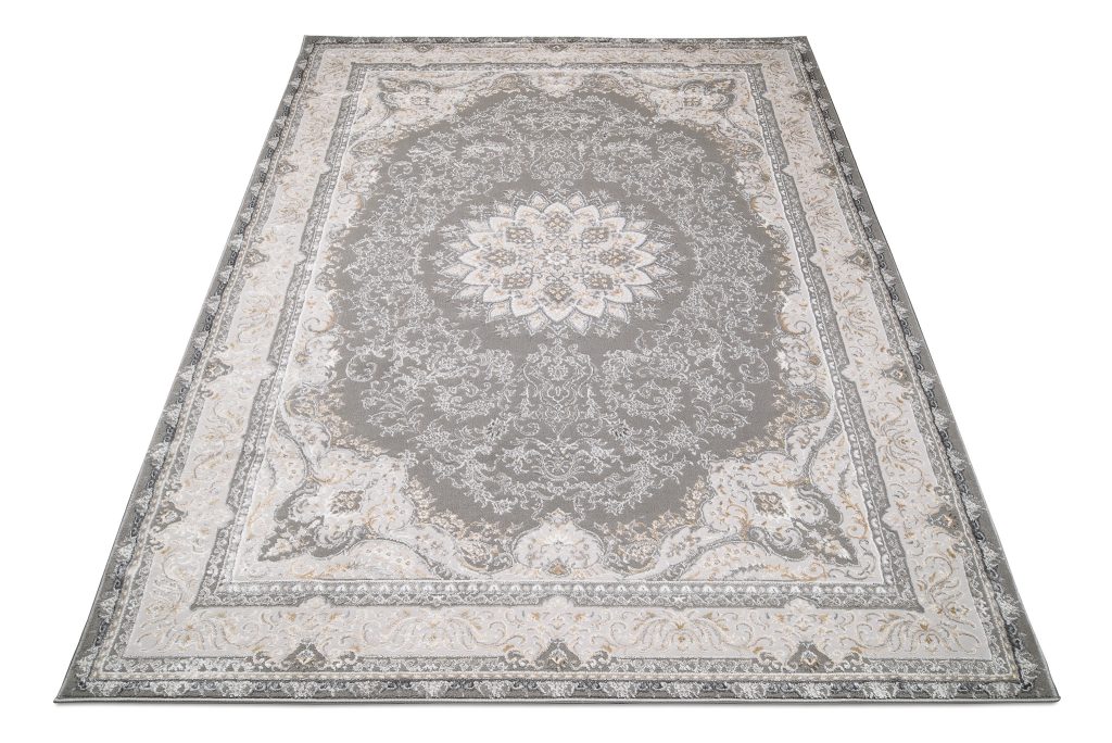 Tapis Hera Gris Beige Crème Classique Effet 3D