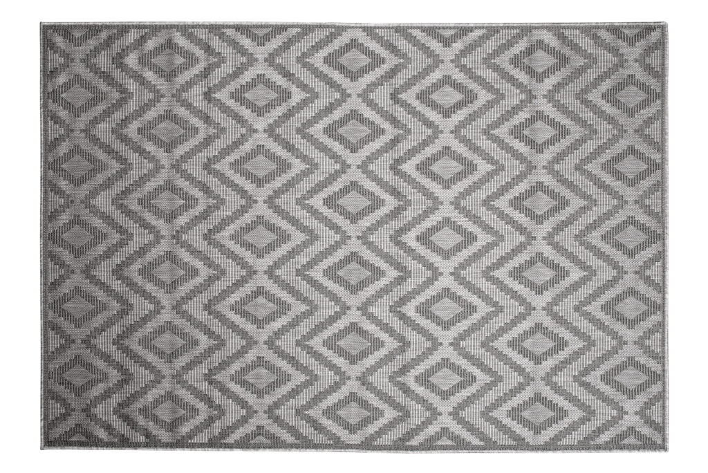 Tapis Capri Extérieur Intérieur Moderne Gris Losanges Robuste Sisal