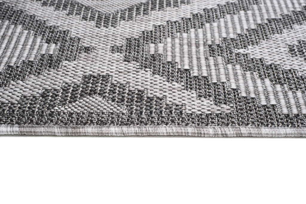 Tapis Capri Extérieur Intérieur Moderne Gris Losanges Robuste Sisal