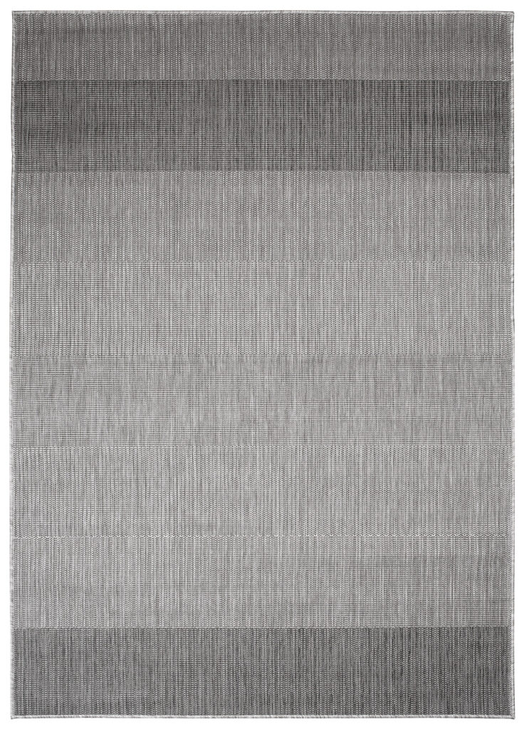 Tapis Capri Extérieur Intérieur Moderne Gris Rayé Robuste Sisal